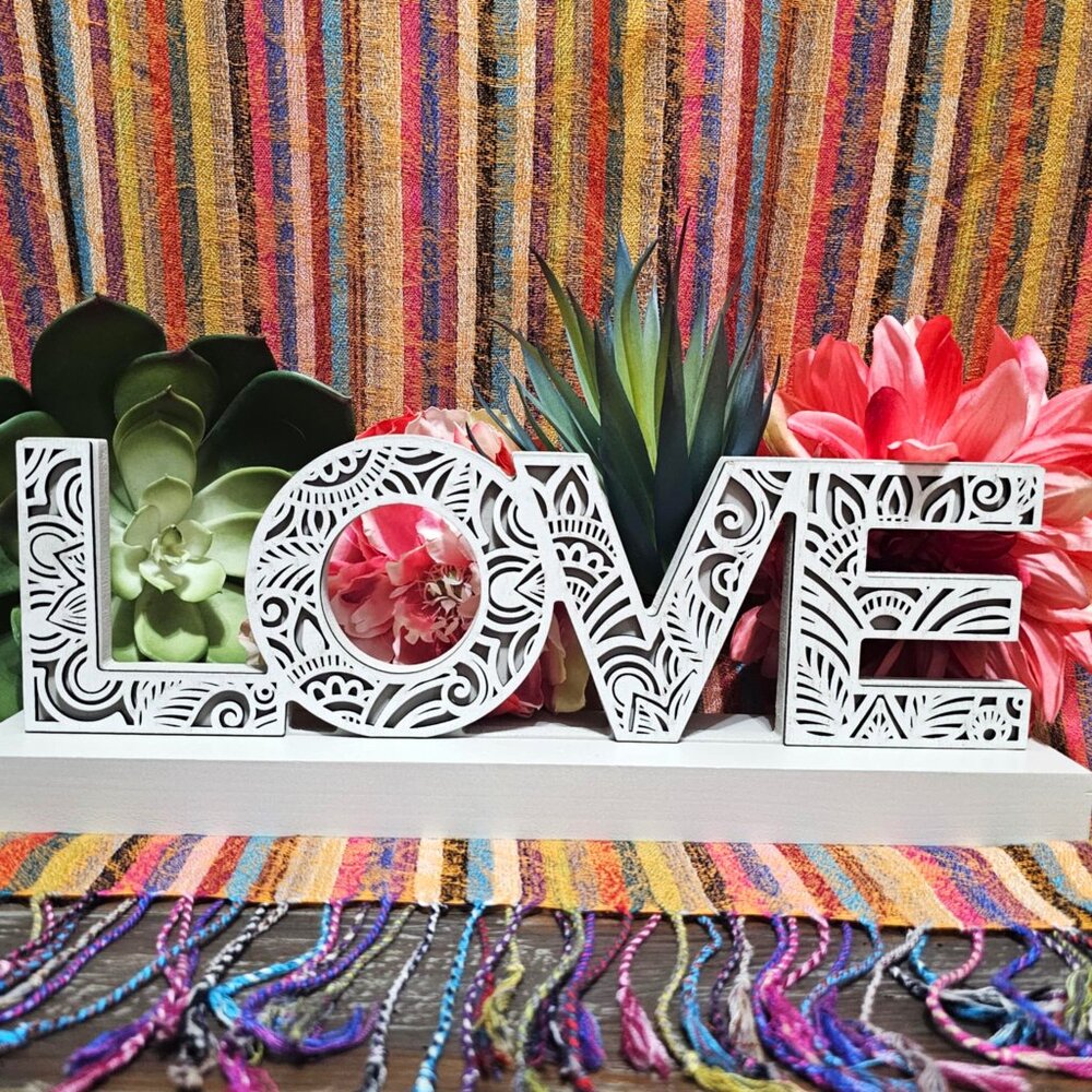 "LOVE". Table or Shelf Wood Home Décor. NWT. - Picture 14 of 15